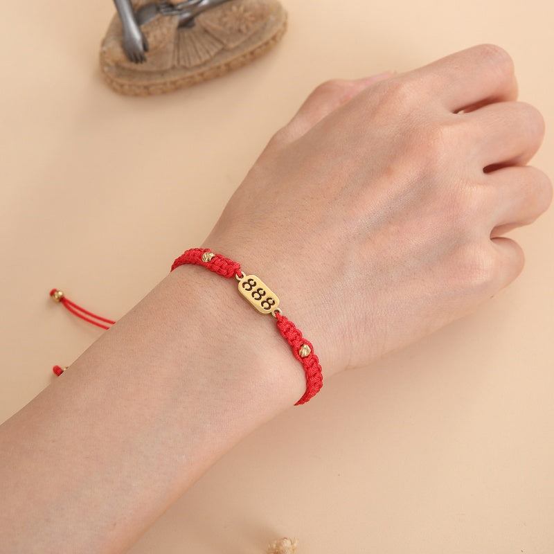888 Red Cord Bracelet — product view 2
