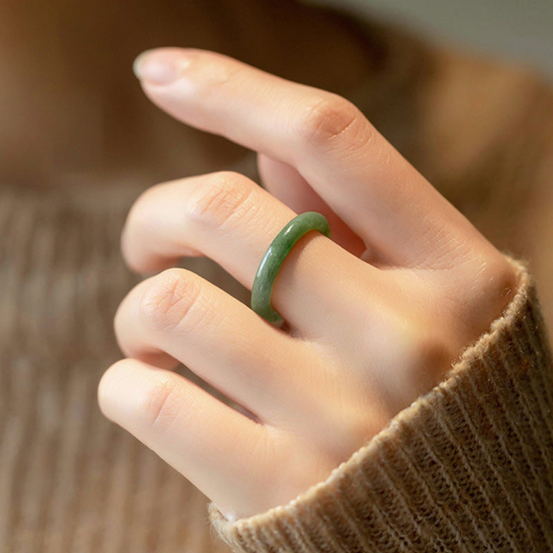 Polished Jade Band Ring — product view 5