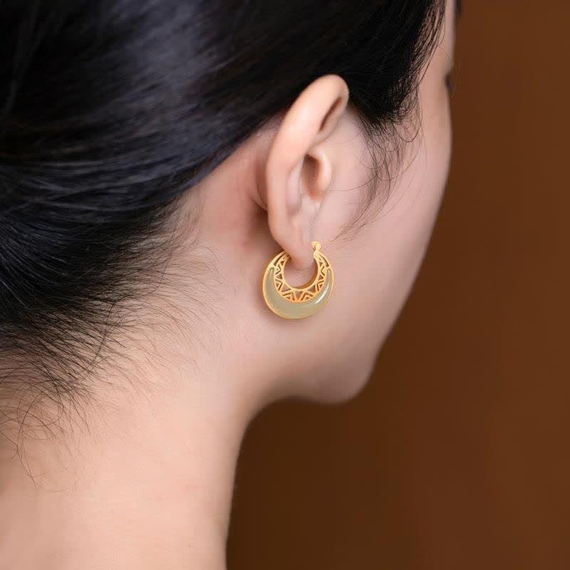 Crescent Jade Drop Earrings — product view 3