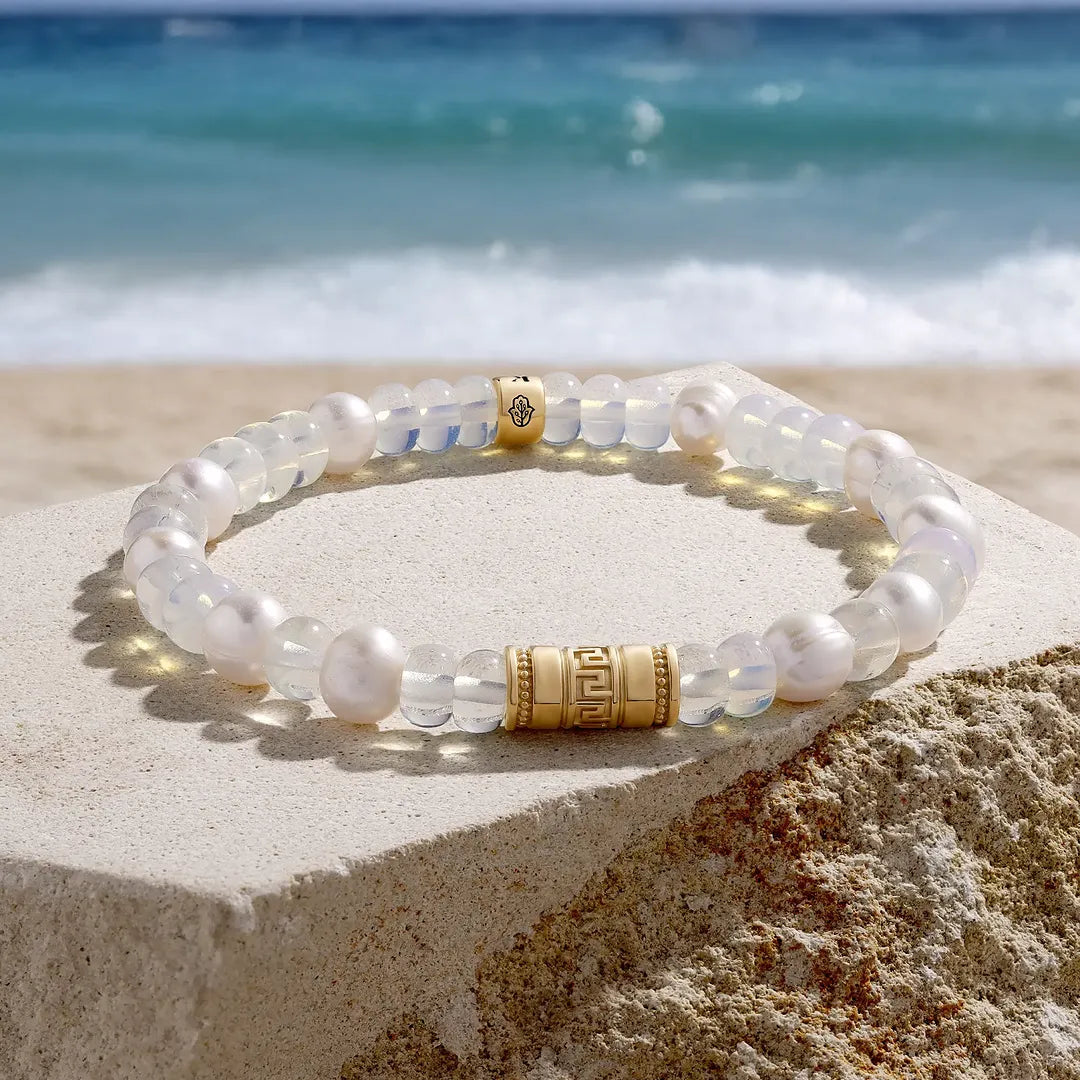 Pearl & Opal Greek Key Bracelet — product view 3