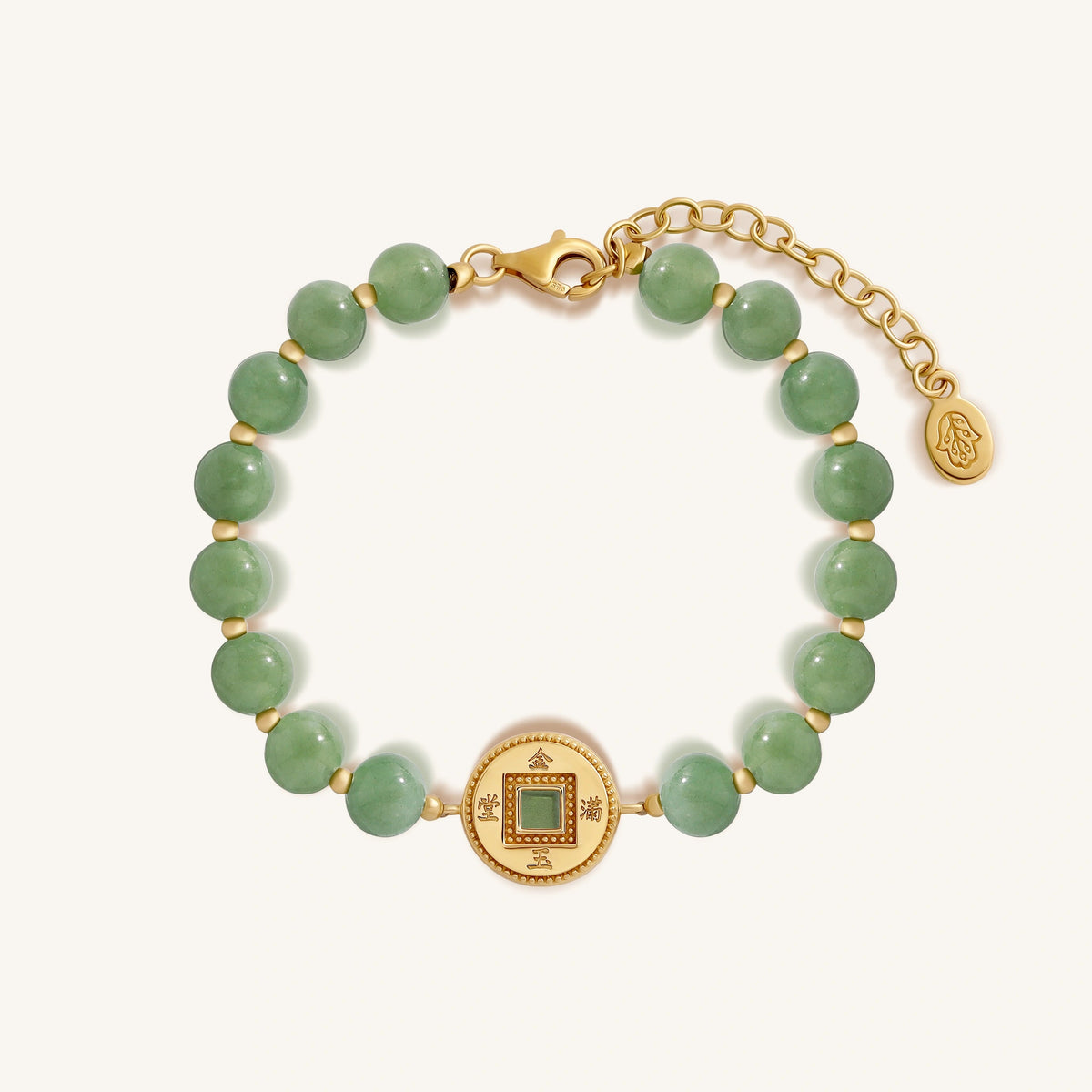 Jade Coin Bead Bracelet — product view 1
