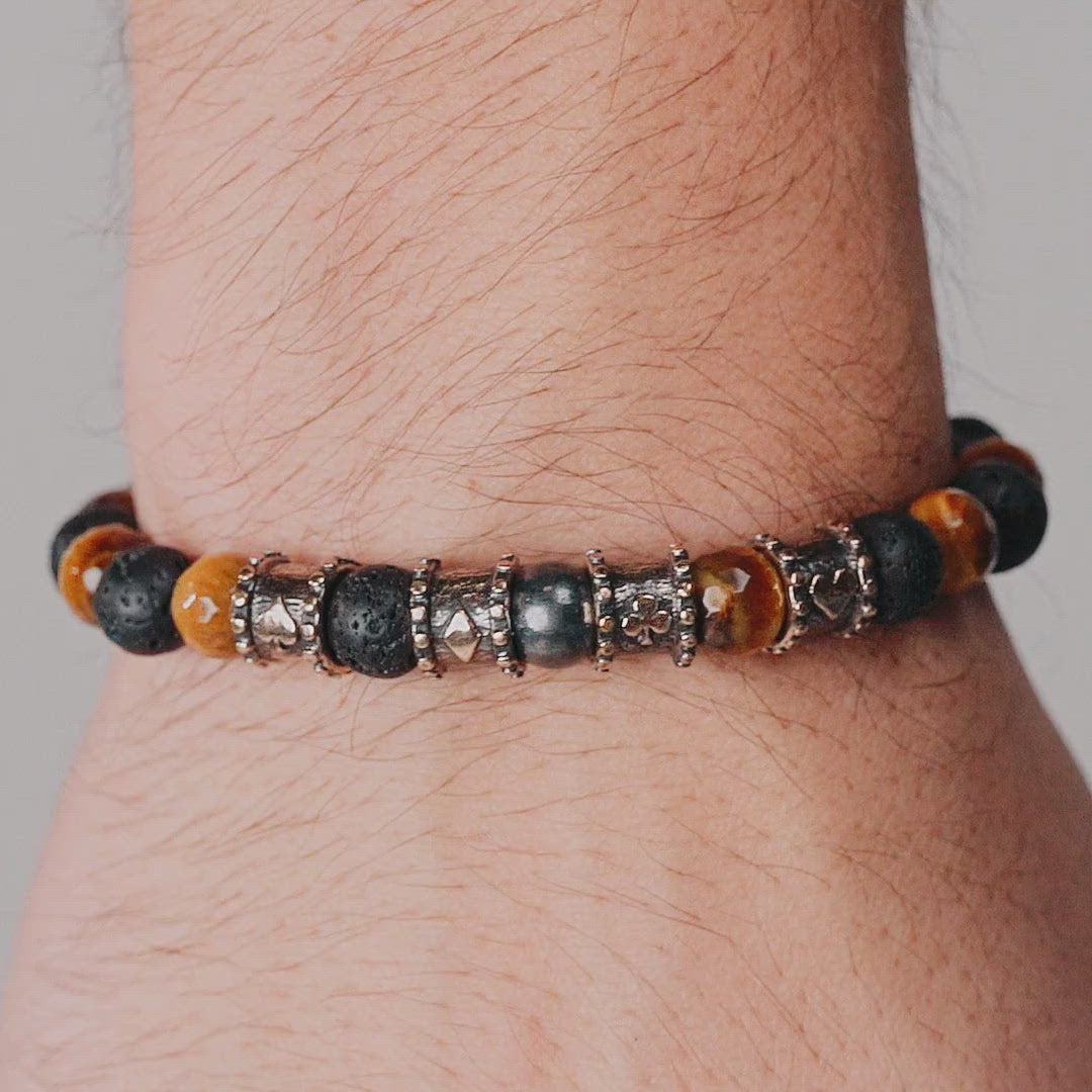 Tiger's Eye & Lava Stone Bracelet — product view 5