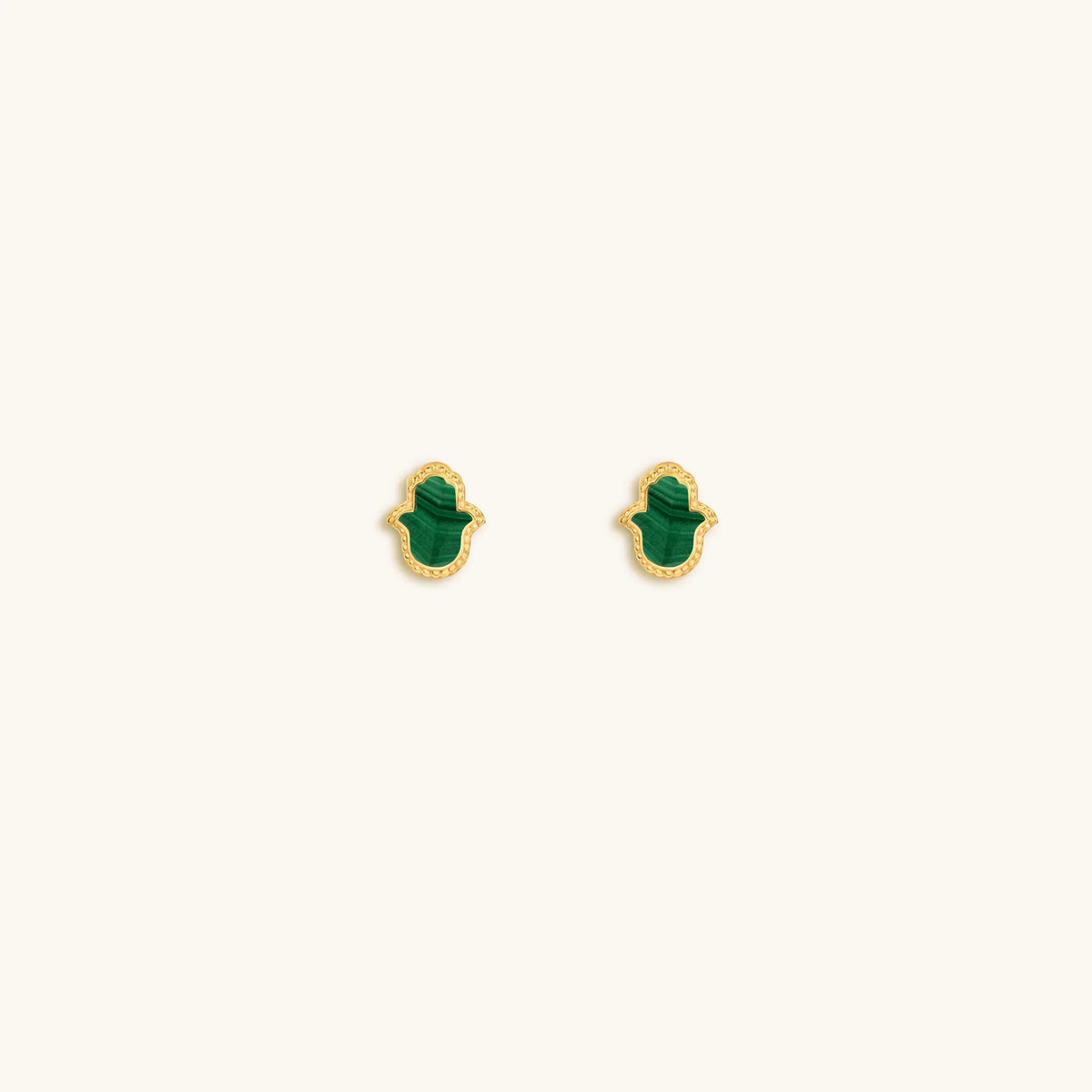 Malachite Hamsa Stud Earrings — product view 1