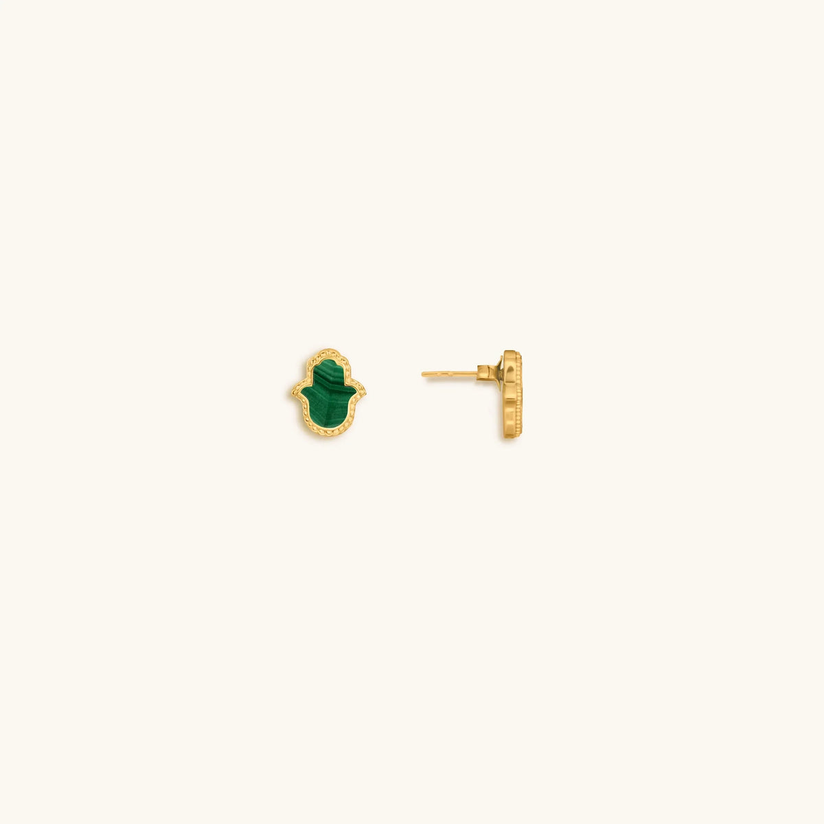 Malachite Hamsa Stud Earrings — product view 3
