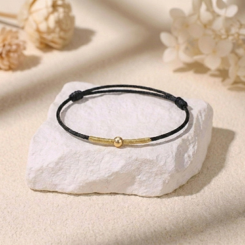 24K Gold-Plated 925 Sterling Silver Bead Tibetan Bracelet — bracelet view 5
