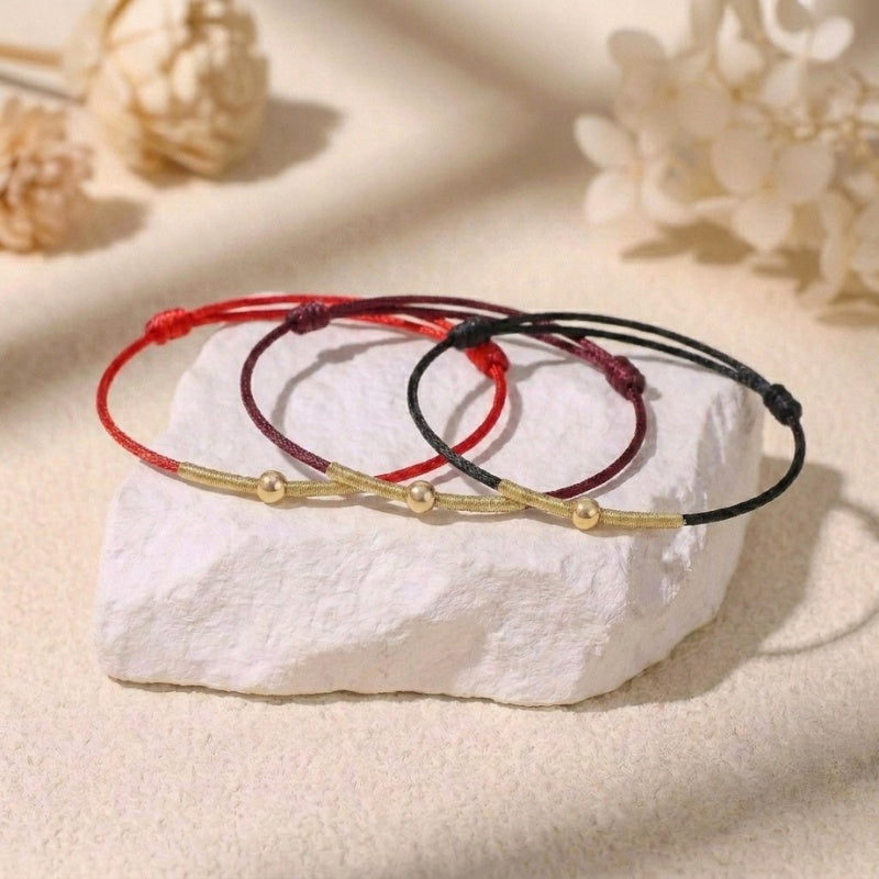 24K Gold-Plated 925 Sterling Silver Bead Tibetan Bracelet — bracelet view 6