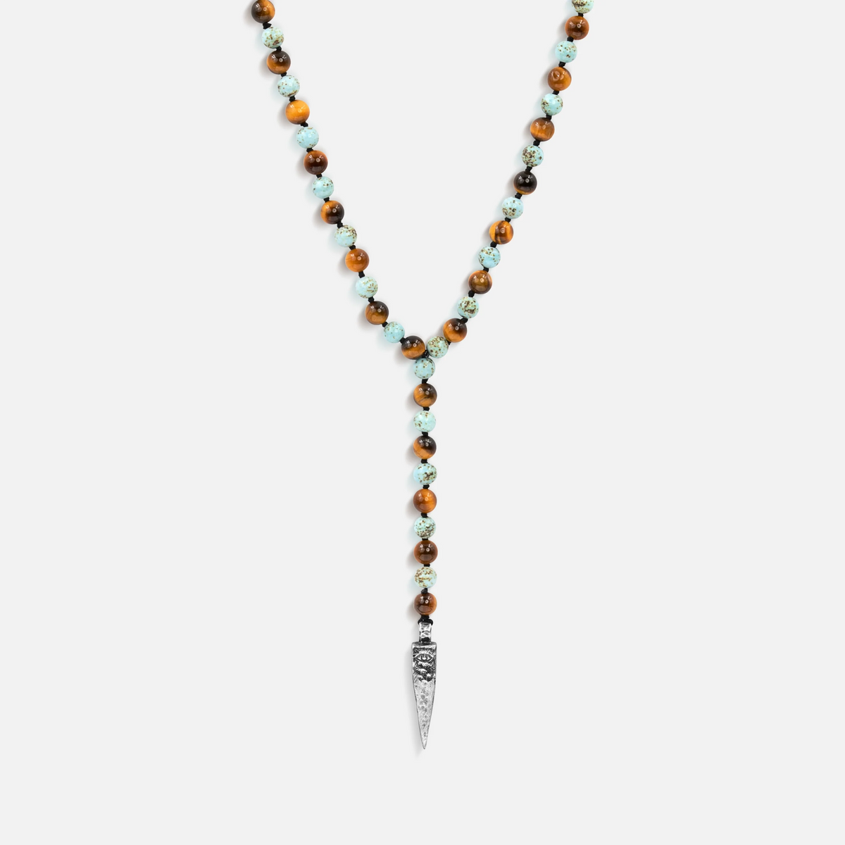 4 Symbol Tiger's Eye Turquoise Necklace — necklace view 1