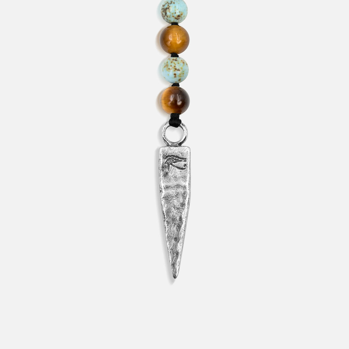 4 Symbol Tiger's Eye Turquoise Necklace — necklace view 3