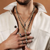 4 Symbol Tiger's Eye Turquoise Necklace — necklace view 4