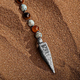 4 Symbol Tiger's Eye Turquoise Necklace — necklace view 7