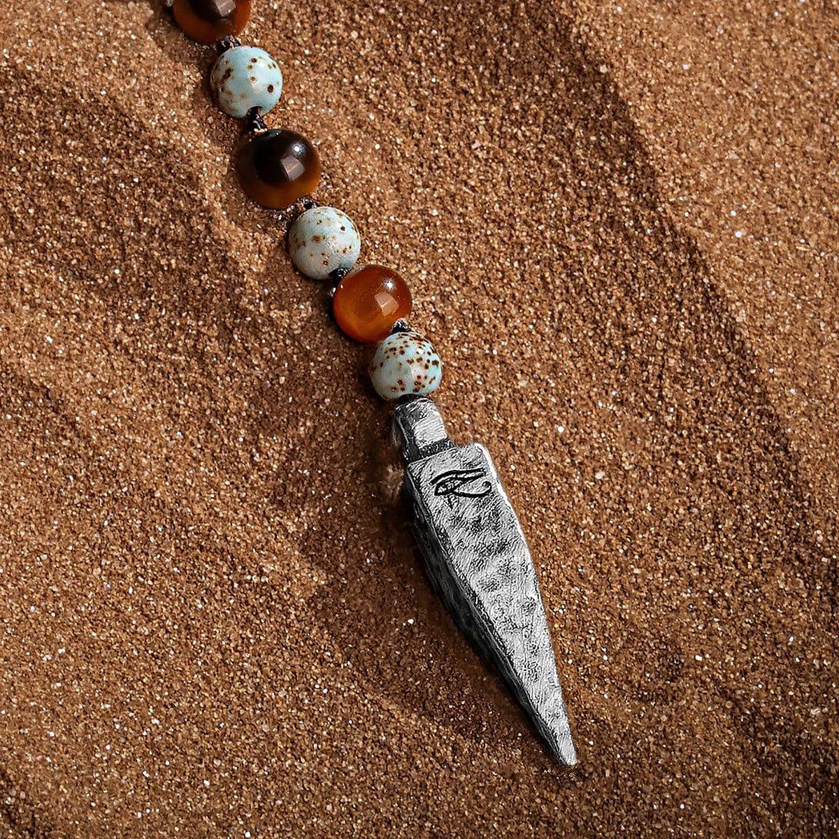 4 Symbol Tiger's Eye Turquoise Necklace — necklace view 7