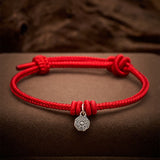 925 Sterling Silver Bagua Red String Bracelet — bracelet view 1