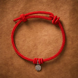 925 Sterling Silver Bagua Red String Bracelet — bracelet view 2