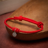 925 Sterling Silver Bagua Red String Bracelet — bracelet view 3