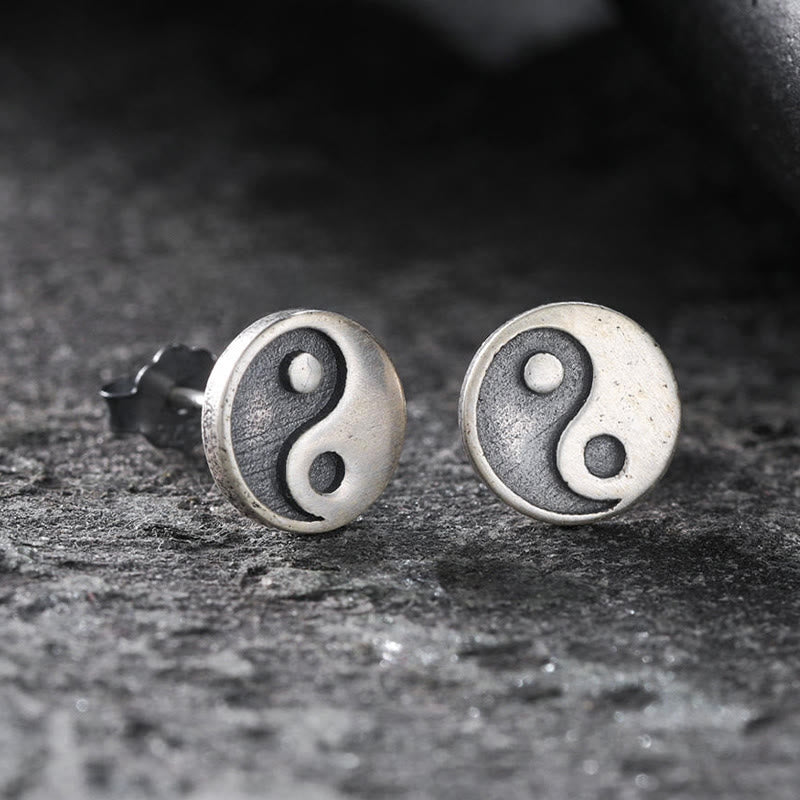 925 Sterling Silver Yin Yang One Stud Earring — earring view 1