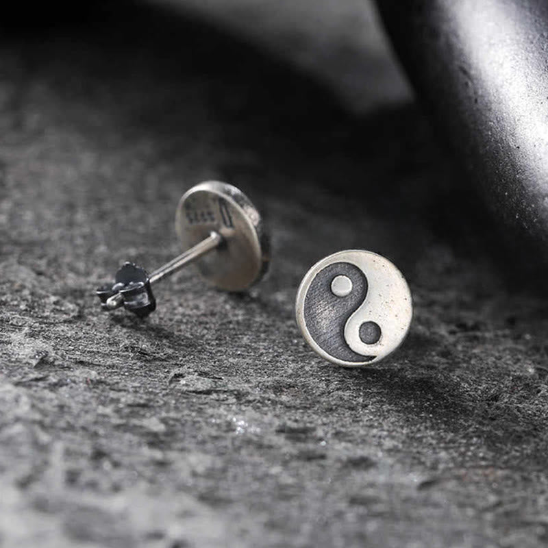 925 Sterling Silver Yin Yang One Stud Earring — earring view 2