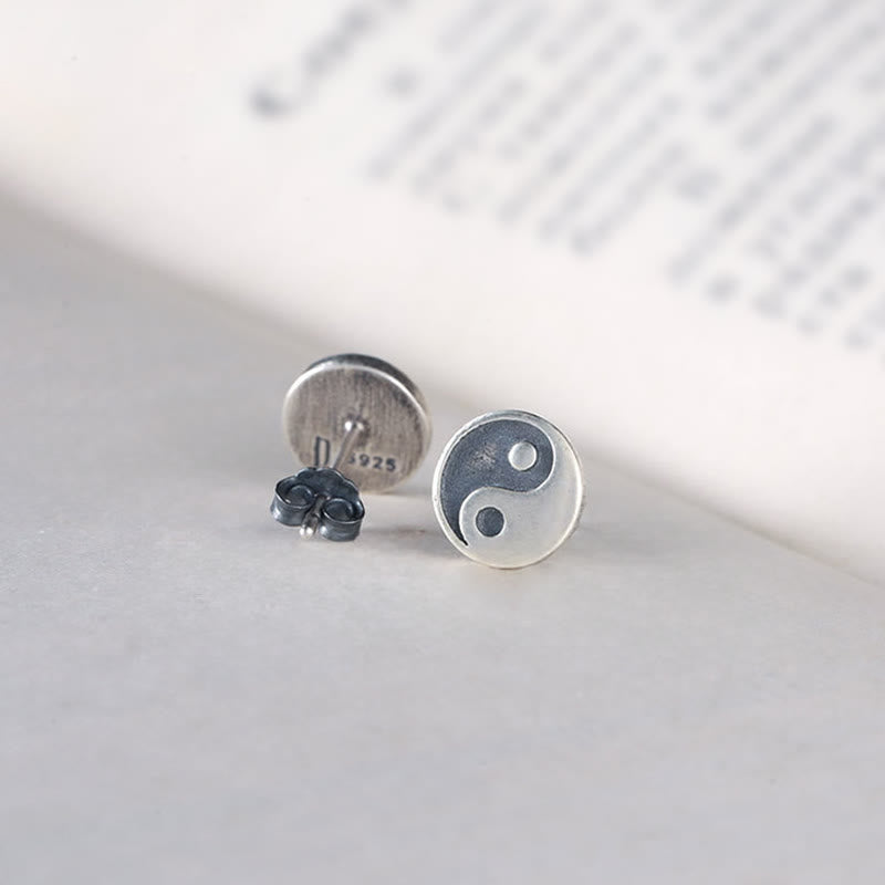 925 Sterling Silver Yin Yang One Stud Earring — earring view 5
