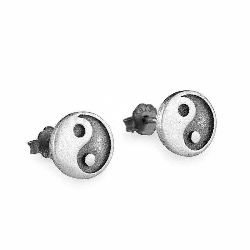 925 Sterling Silver Yin Yang One Stud Earring — earring view 8