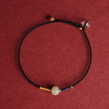 Adjustable Jade Round Bead Red String Bracelet Anklet — bracelet view 5