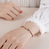 Adjustable Jade Round Bead Red String Bracelet Anklet — bracelet view 6