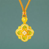 Begonia Gold Plated Copper Ruyi Compass Necklace — necklace view 1