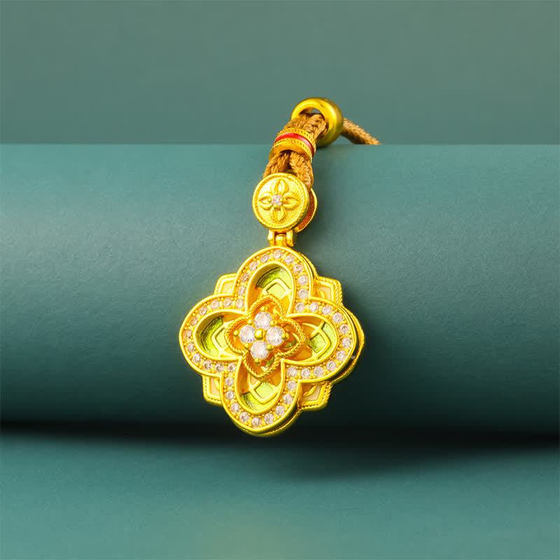 Begonia Gold Plated Copper Ruyi Compass Necklace — necklace view 2