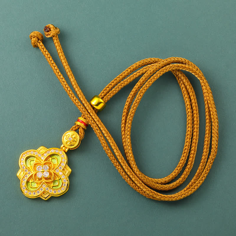 Begonia Gold Plated Copper Ruyi Compass Necklace — necklace view 4