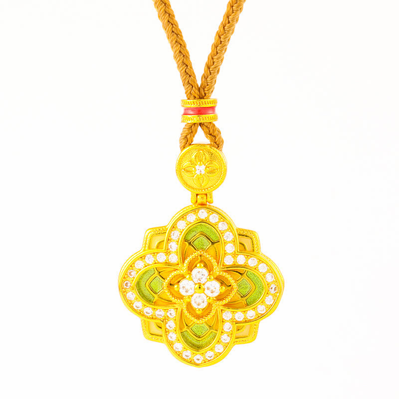 Begonia Gold Plated Copper Ruyi Compass Necklace — necklace view 6