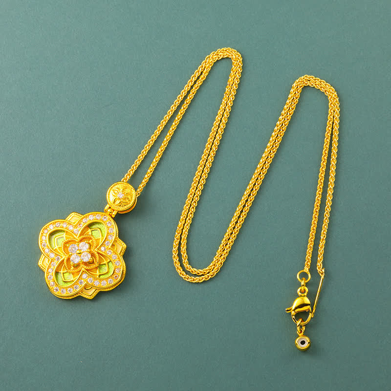 Begonia Gold Plated Copper Ruyi Compass Necklace — necklace view 8