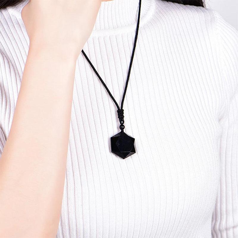 Black Obsidian Necklace — necklace view 6