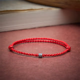 Black Red String 925 Sterling Silver Yin Yang Bracelet Anklet — bracelet view 3