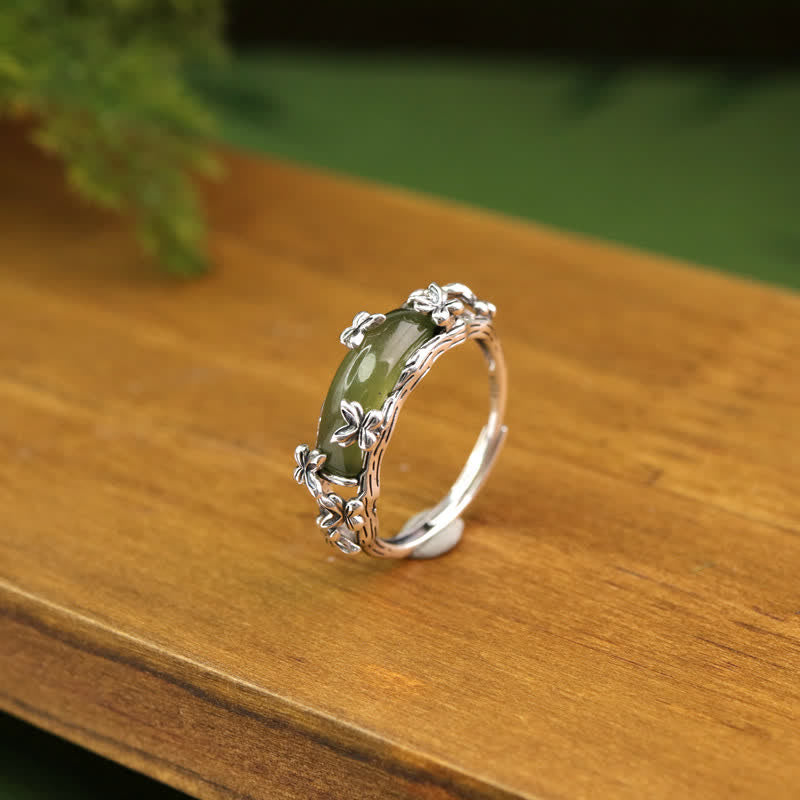 Chinese Jade Butterfly Love Ring — ring view 2