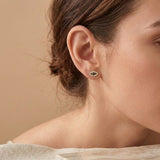 Classic Gold-Plated Copper Zircon-Studded Evil Eye Earrings — earring view 2