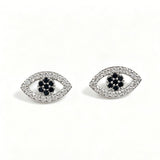 Classic Gold-Plated Copper Zircon-Studded Evil Eye Earrings — earring view 5