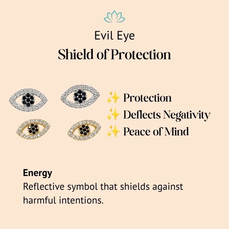 Classic Gold-Plated Copper Zircon-Studded Evil Eye Earrings — earring view 6