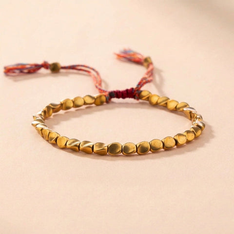 Copper Bead Woven Bracelet — product view 1