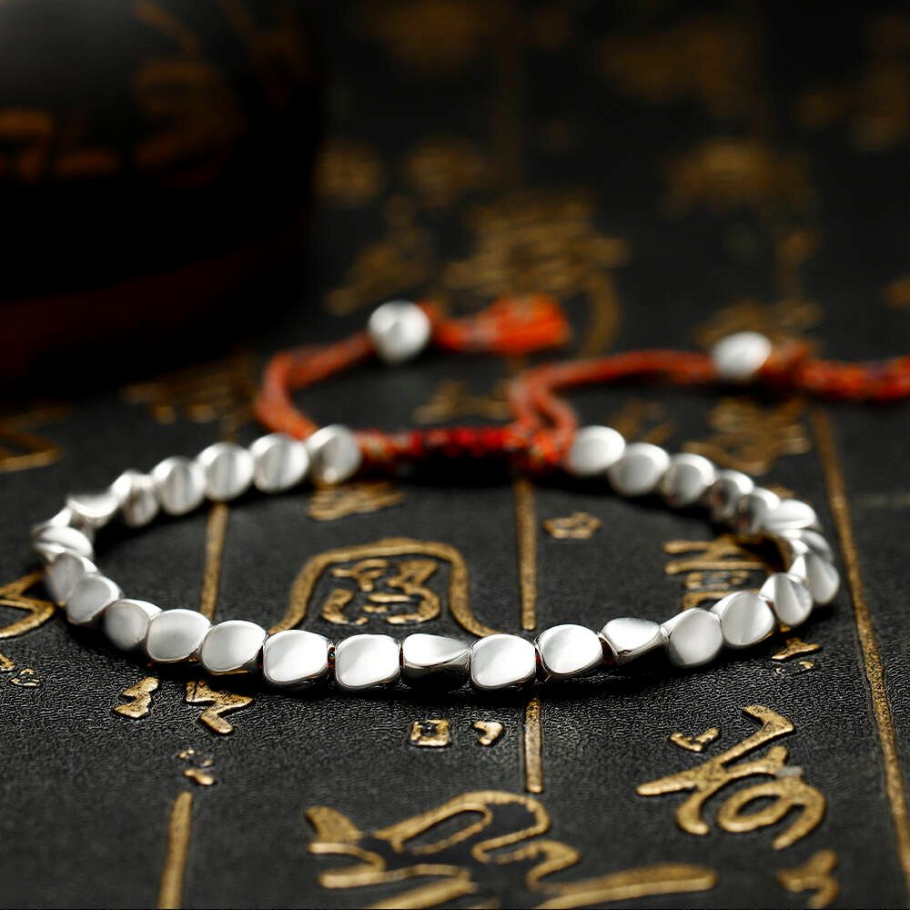 Copper Bead Woven Bracelet — product view 4