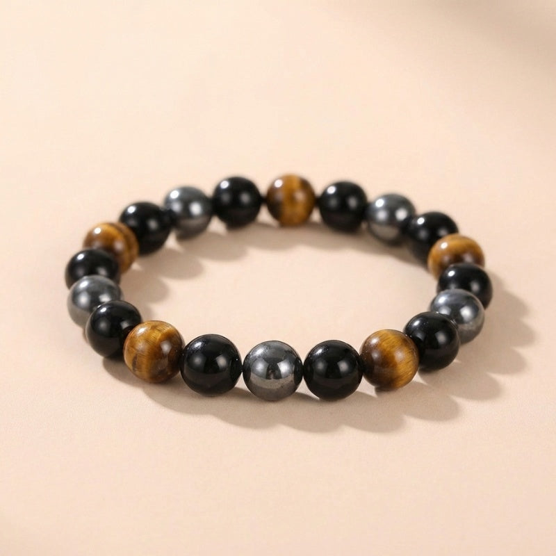 Tiger's Eye, Obsidian & Hematite Bracelet — product view 1