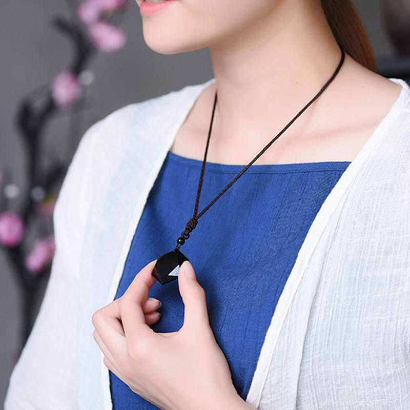 Obsidian Hexagram Pendant Necklace — product view 5