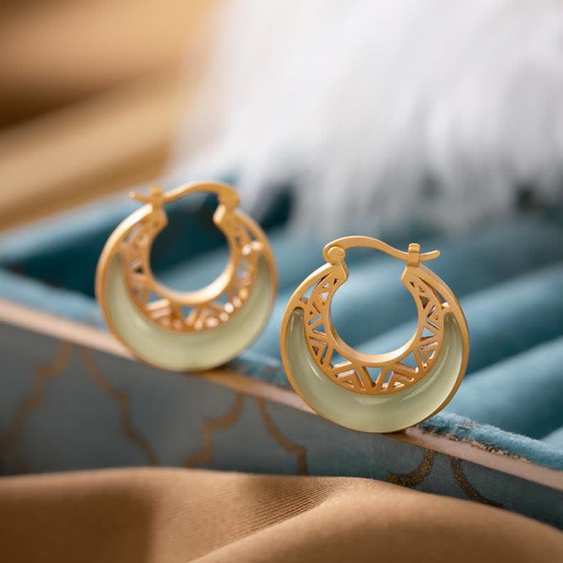 Crescent Jade Drop Earrings — product view 1