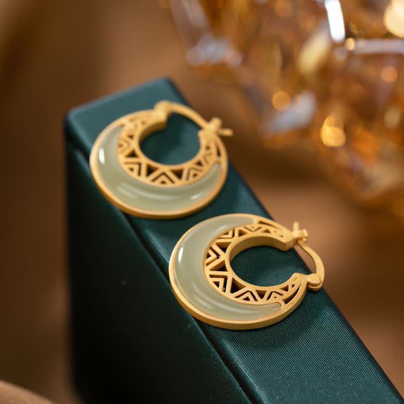 Crescent Jade Drop Earrings — product view 2