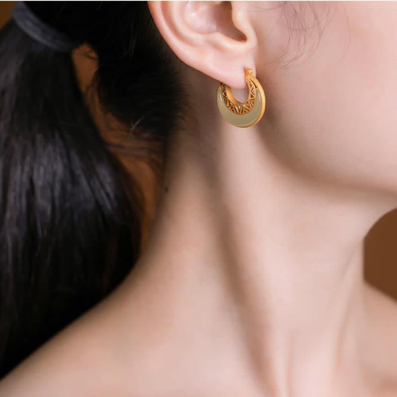 Crescent Jade Drop Earrings — product view 4