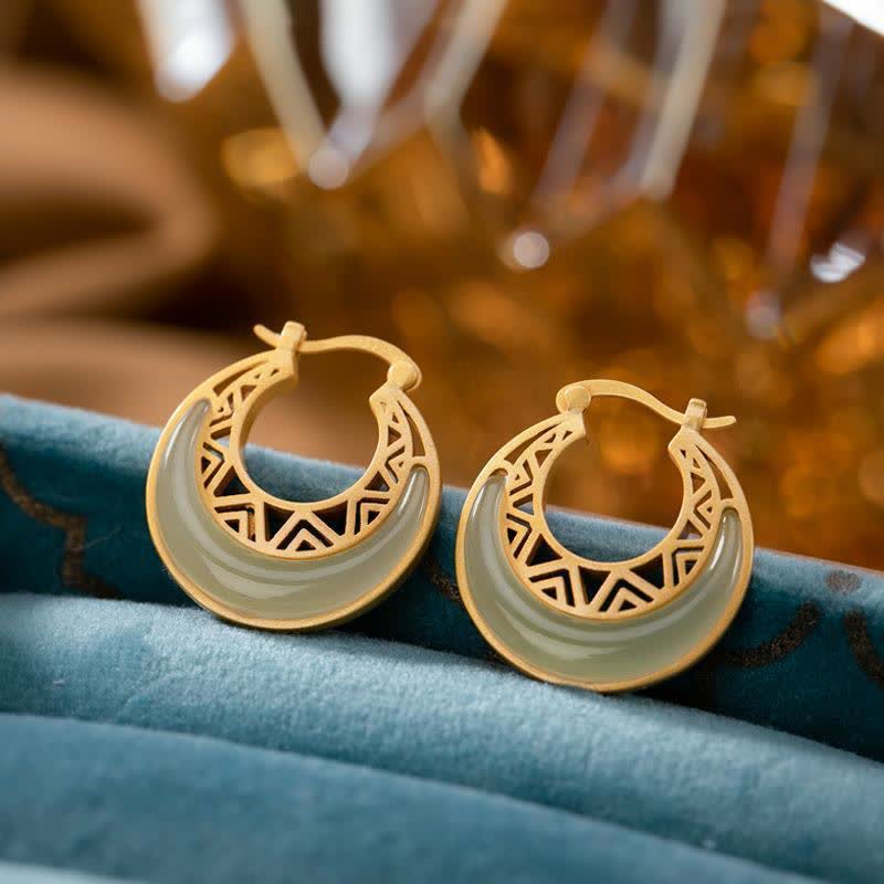 Crescent Jade Drop Earrings — product view 5