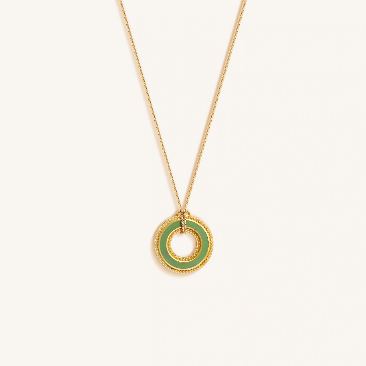 Jade Circle Pendant Necklace — product view 1