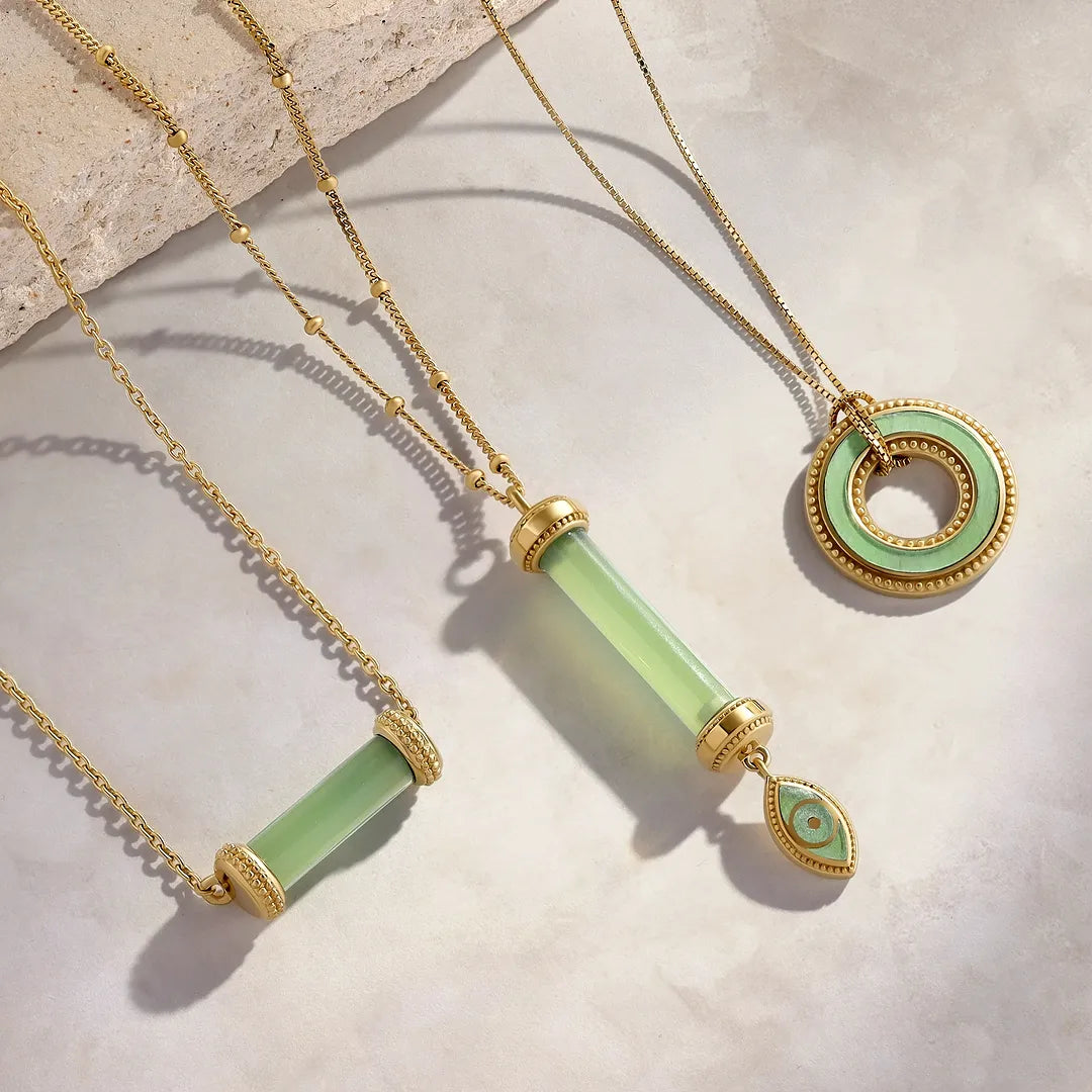 Jade Circle Pendant Necklace — product view 3