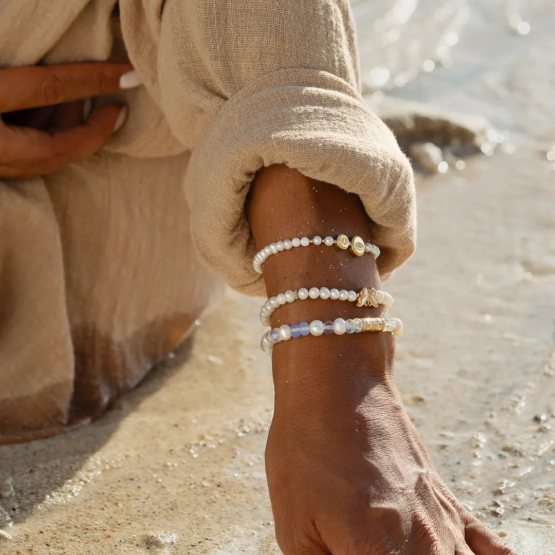 Pearl & Opal Greek Key Bracelet — product view 5