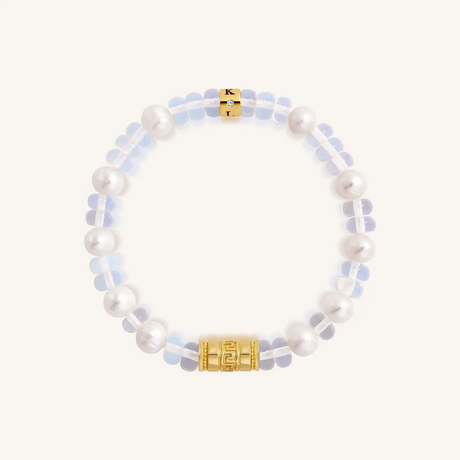 Pearl & Opal Greek Key Bracelet — product view 1
