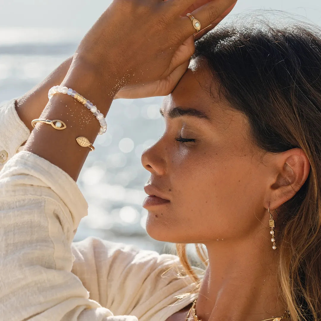 Pearl & Opal Greek Key Bracelet — product view 4