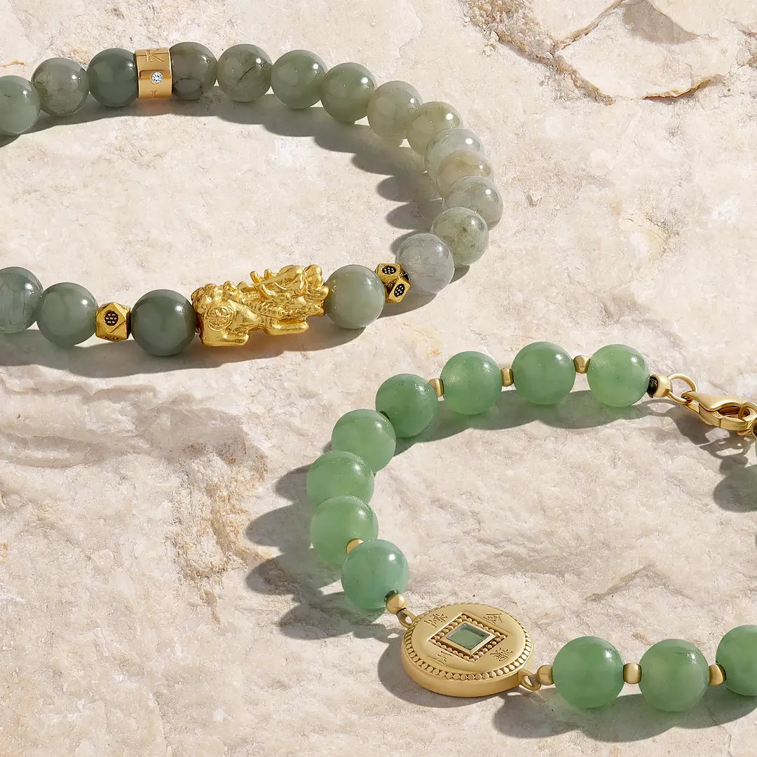 Jade Coin Bead Bracelet — product view 3
