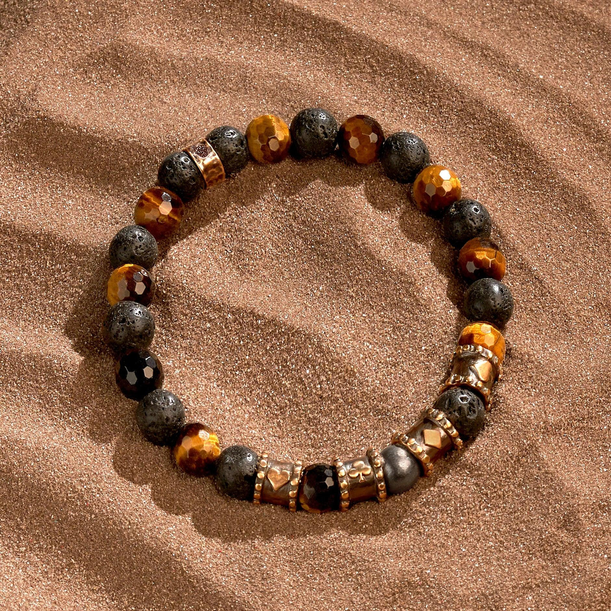 Tiger's Eye & Lava Stone Bracelet — product view 3